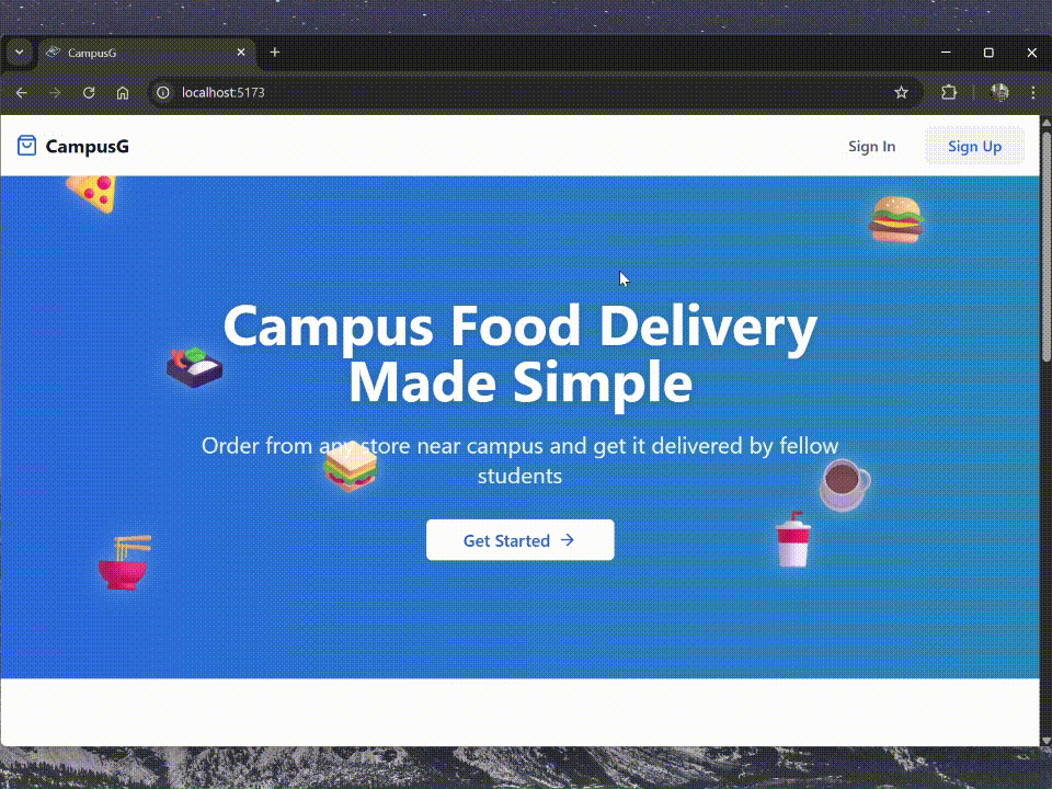 CampusG landing page & signin
