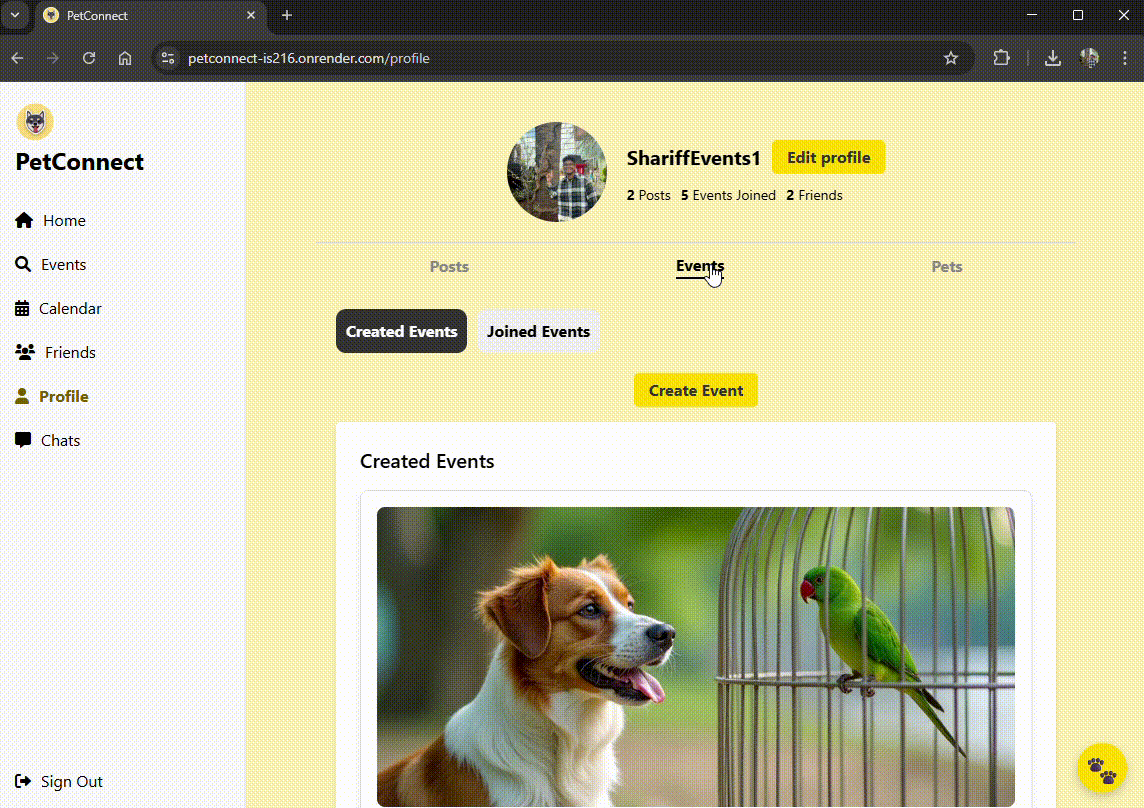 PetConnect web application demo